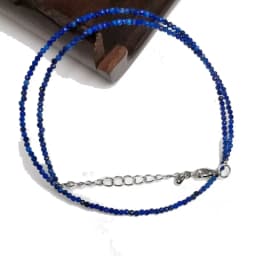 Cute and Simple Lapis Lazuli Crystal Quartz 2mm Mini Beads Pendant Necklace Handmade Nepal Jewelry Girls Choker Necklace