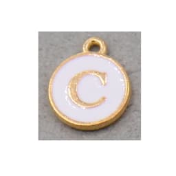 10pcs/26pcs Alphabet Letter Double Face Enamel Charms KC Gold color White Enamel  12*15mm pendants jewelry making Handmade craft