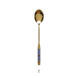 Stainless Steel Dessert Spoon Ceramic Long Handle Icecream Spoon Teaspoon Gold Coffee Cake Fruit Milk Spoon Kitchen Tableware