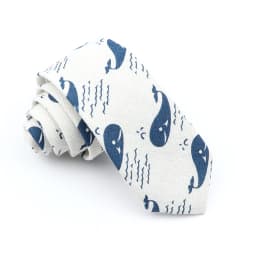 High Quality Cute Linen Cartoon Tie For Men Cat Polar Bear Watermelon Waves Printed Funny Gift Animal Narrow Striped Slim Cravat