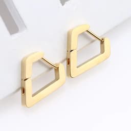 Fashion Personality Geometric Triangle Square Star Heart U Shape Hoop Earrings Men Women Stainless Steel Punk Piercing Jewelry