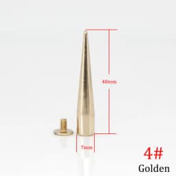 10pcs Metal Punk Spikes Cone Bullet Studs Rivets for Leather Craft Bag Garment Clothing Shoes DIY Parts Accessories