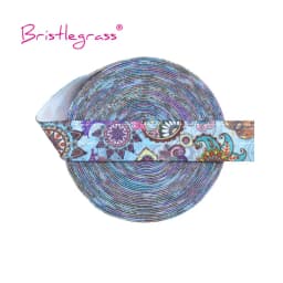 BRISTLEGRASS 2 Yard 5/8" 15mm Fox Dog Cat Rose Flower Floral Print FOE Fold Over Elastic Spandex Band Hair Tie Dress Sewing Trim