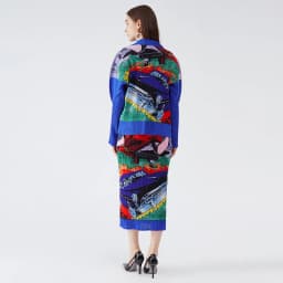 Miyake Pleated Two Piece Set Romantic Creativity Fashion Jacket Shirt Women Designer Art Hand Painted Coat Sleeveless Vest Dress