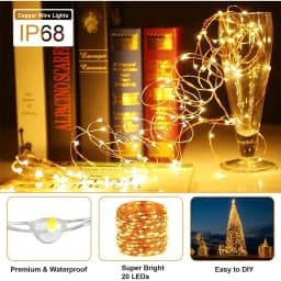 10Pack LED String Light 1M 2M 3M Button Battery Copper Wire Fairy Lights for Wedding Patio Party Garden Decor