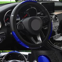 Car Steering Wheel Covers 100% Brand New Reflective Faux Leather Elastic China Dragon Design Steering Wheel Protector