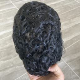 20MM Curly Toupee For Black Men Human Hair Replacement System Hair Topper Pieces for Men Durable Replacement Capillary Prosthesi