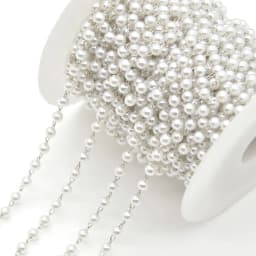 1 Meter Imitation Pearls Chain Metal Brass Beads Interval Chain for DIY Jewelry Making Bracelets Necklace Accessories Supplies