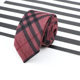 Men's Business Diamond Check Tie Artificial Wool Cotton Dark Color Tie Striped Black Grey Necktie For Daily Accessory Paty Gift