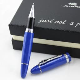 Jinhao 159 Luxury Yellow and Silver Clip Ballpoint Pen with Velvet Bag Free Shipping Rollerball Pens