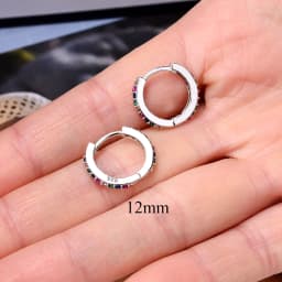 Rainbow CZ Huggies Hoop Earrings Girl Tiny Rings Cartilage Small Helix Piercing Tragus Conch Earlobe Circle Men Hoops Arete