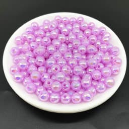 6 8 10mm AB Color Plating Acrylic Beads Loose Spacer Round Garment Jewelry Making DIY #RoLi