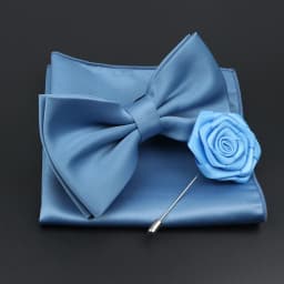 Mens Wedding Bow Tie Brooch Set Romantic Solid Color Silk Polyester Jacquard Woven Bowtie Lapel Pin Hanky Men Gifts Accessories