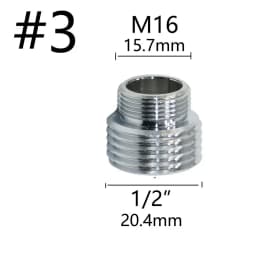 Brass Silver M16 M18 M24 M28 To 1/2 Male Threaded Connector For Faucet Conversion Connector Repair Garden Tap Fittings 1Pcs
