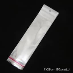 100pcs Transparent Self Adhesive Plastic Storage Bag OPP Poly Pack Bag With Hang Hole Retail Packaging Pouches Beads Jewelry Bag