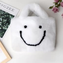Cute Smiley Face Women Plush Shoulder Bag Soft Faux Fur Ladies Chain Messenger Bags Fashion Female Small Purse Handbags Bolsas가방