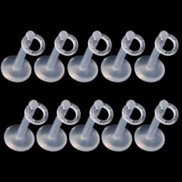 10pcs Transparent Bioplast Flexible Labret Stud Push-in Lip Piercing Ring Ear Cartilage Tragus Helix Piercing Fashion Jewelry
