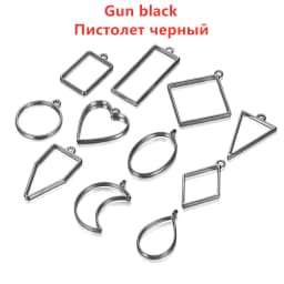 11Pcs/Lot 8 Colors Assorted Geometric Hollow Pressed Flower Frame Pendants Resin for Jewelry Making Necklace Pendant Bezel Mold