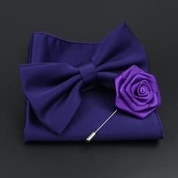 Mens Wedding Bow Tie Brooch Set Romantic Solid Color Silk Polyester Jacquard Woven Bowtie Lapel Pin Hanky Men Gifts Accessories