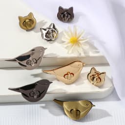 Metal Bag Turn Lock For DIY Decor Leather Craft Cute Cat/Bird Clasp Locks Handbag Shoulder Bags Hardware Decoration Accessories