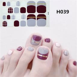 22Tips/Sheet Nail Sticker Adhesive Toenail Art Polish Tips French Glitter Sequins Nail Wraps Strips Easy Toenail Sticker
