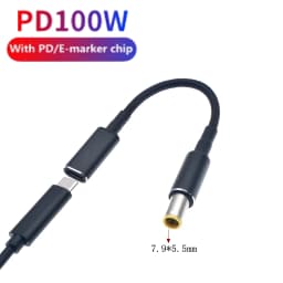 100W Type C Plug Converter USB Type C Female to Universal Laptop Adapter Connector Jack USB C 100W PD Fast Charging Cable Cord