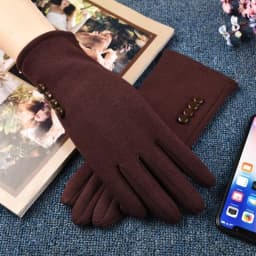 Women Autumn Winter Keep Warm Touch Screen Plus Velvet Inside Cycling Windproof Elasticity Gloves Female Simple Style Soft Thick