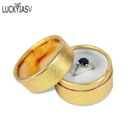 Wholesale 24pcs/lot Multi-color Bow Small Round Ring Box Stud Earrings Jewelry Box Gift Box For Ring Display Jewelry Earring Box