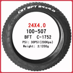CST BFT 20inch 24inch Fat Tire Snow Beach Bicycle Tire 20x4.0 20X2.4 24x4.0 Electric Snowmobile MTB Bicycle Anti-Slip Fat Tire