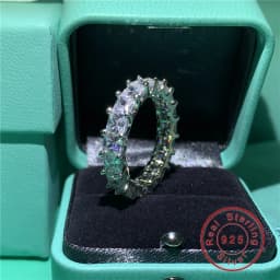 2020 New Promise Ring Real 925 Sterling Silver AAAAA Cz Stone Statement Party Wedding Band Rings for women Engagement Jewelry