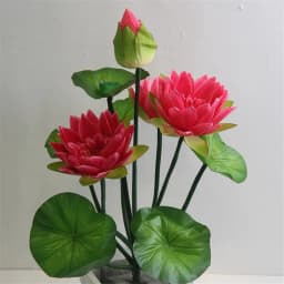 One Fake Lotus Flower Bunch Artificial Lotus with Green Frog Silk Water Lily 10 Stalks for Wedding Party Home Decorative Flowers