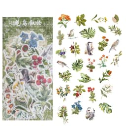 60pcs DIY Flowers Stickers Pack for Diary Album Planner Decoration Stationery School Supplies Pack of Diverse Floral Designs