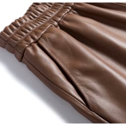 Capable Fashionable Stylish 100% Leather Five-Point Pants For Women Femme Elastic Waist Wide Leg Bermuda Shorts With Pocket