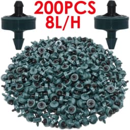 SPRYCLE 200PCS 2L 4L 8L/H Pressure Compensating Drip Irrigation Emitter Dripper Garden Watering 4/7MM 1/4INCH PE Hose Greenhouse