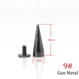 10pcs Metal Punk Spikes Cone Bullet Studs Rivets for Leather Craft Bag Garment Clothing Shoes DIY Parts Accessories