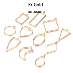 11-22Pcs Metal Geometric Hollow Frame Bezel Border Molds UV Epoxy Resin Molds For DIY Jewelry Making Findings Round Pendants
