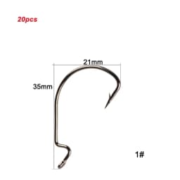 20pcs/lot Texan Hooks High Carbon Steel Offset Hook Karpervissen Fishhooks Lure Softjerk 8#~-5/0 Anzuelos Pesca Fishing Tackle