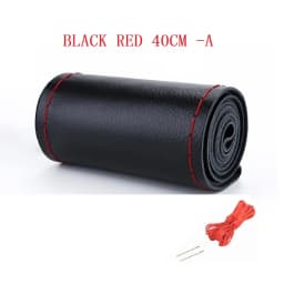 36 38 40 CM DIY Genuine Leather Car Steering Wheel Cover Soft Anti Slip 100% Cowhide Braid With Needles Thread