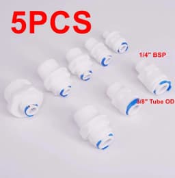 Fit Tube OD 1/4" 3/8" -1/8" 1/4" 3/8" 1/2" 3/4" BSP Male RO Water Connector Fitting Aquarium Reverse Osmosis Drinking Dispenser