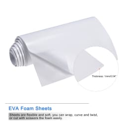 1mm Thick EVA Foam Sheets Roll Spone Foam Craft EVA Sheets White Self Adhesive Back DIY Handmade Making Material 6.56ft x11.8Inc