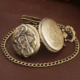 Retro Motorcycle CAR Pattern Quartz Pocket Watch Luminous LED Flash Motorbike MOTO Design Pendant Fob Watch Chain Gifts for Men