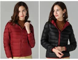 SEDUTMO Winter Double Sided Duck Down Coat Women Casual Short Hooded Puffer Jacket Autumn Thin Parkas ED1339