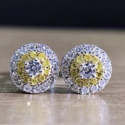 CAOSHI Dainty Female Stud Earrings with Shiny Yellow Crystal CZ Temperament Women Accessories for Party Luxury Lady Jewelry Gift