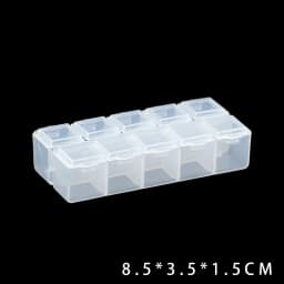 YHBZRET Rectangle small 10 Grid Plastic Storage Box packaging transparent Tool Earring Jewelry Beads Bin Case Craft Organizer