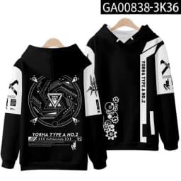 Game NieR Automata 2B YoRHa No. 2 Type B 9S YoRHa No. 9 Type S Cosplay Costume 3D Sweatshirt Men Zipper Hoodies Outwear Coat