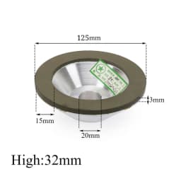75/100/125/150mm Resin Diamond Grinding Wheel Cup Grinder Disc for Carbide Metal Angle Grinder Tool 120/150/180/240/320/400#