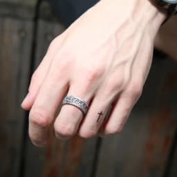Vnox 8mm Cool Black Spinner Chain Ring for Men Tire Texture Stainless Steel Rotatable Links Punk Male Anel