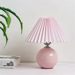 Japanese-style Ceramic Table Lamps for Living Room Pleated Skirt Lampshade Warm Bedroom Lights Bedside Lamp Home Deco Lighting