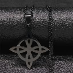 Stainless Steel Witchcraft Witch's Celtic Knot Geometry Necklace Men/Women Wicca Necklaces Witch Jewelry nudo de bruja N4273
