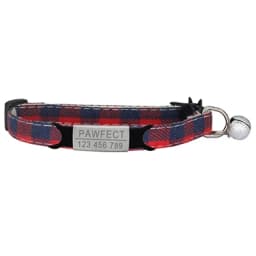Plaid Cat Collar Personalized ID Small Dog Collars Safety Buckle Free Engraving Adjustable with Bell for Puppy Kittens Necklace